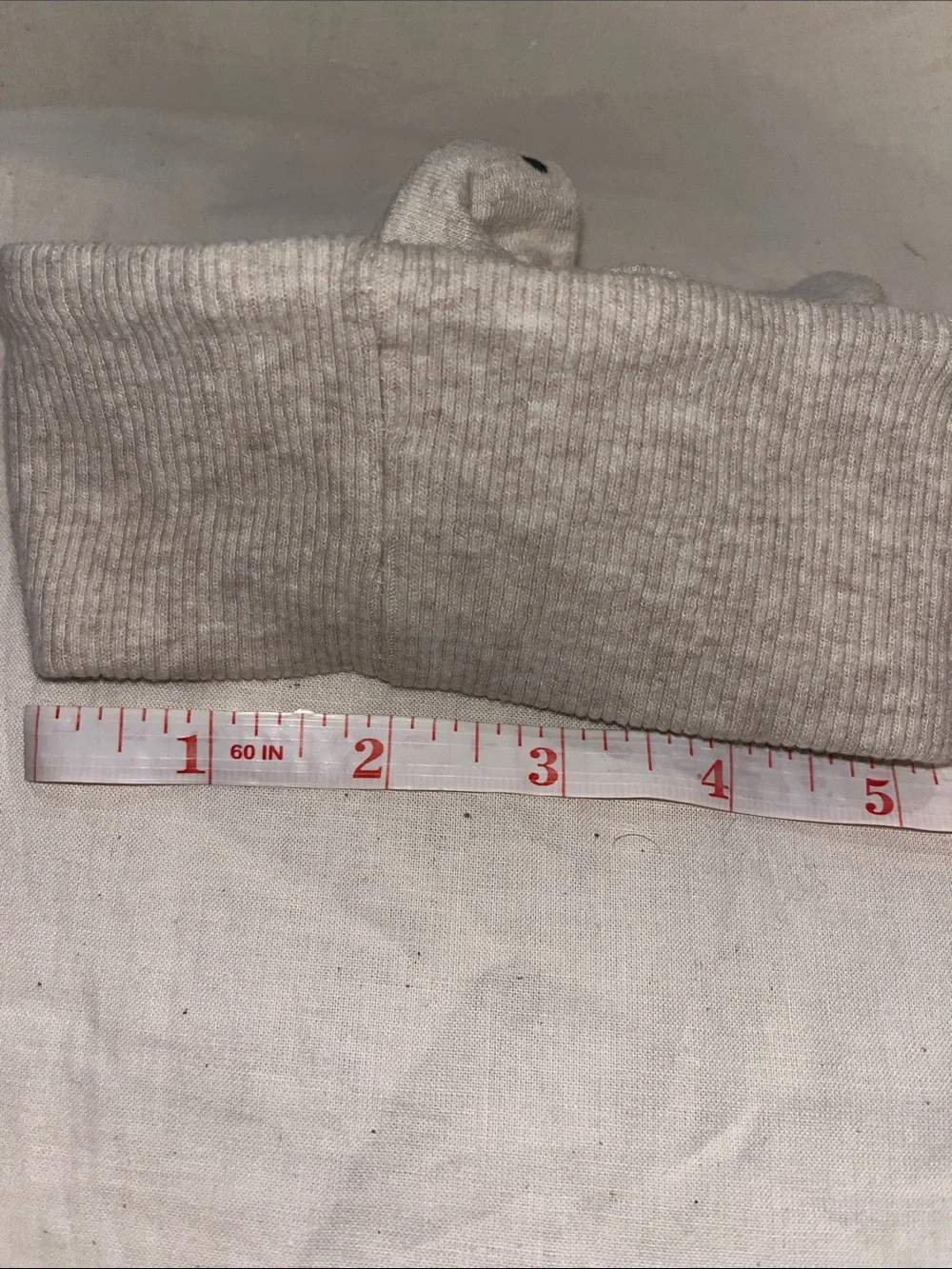 Baby Neutral Beige Knot Headband with Polka Dot Accent